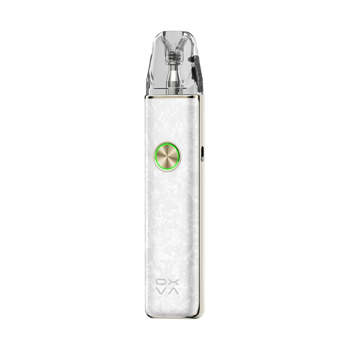 OXVA XLIM 4 side view showing the vertical airflow valve and USB-C port