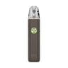 OXVA XLIM 4 pod kit in Silken Brown Leather, front view with ring-light button