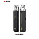 OXVA XLIM Go Lite pod kit in Black Carbon, front and back view