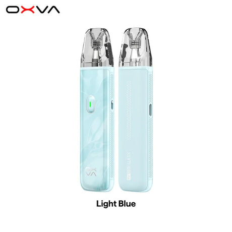 OXVA XLIM Go Lite pod kit in Light Blue, front and back view