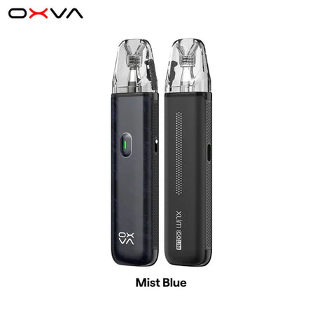 OXVA XLIM Go Lite pod kit in Mist Blue, front and back view