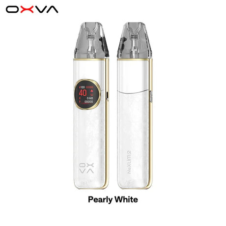 OXVA NeXLIM 2 pod kit in pearly white, front and back