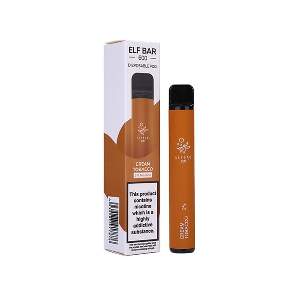 Cream Tobacco Elf Bar 600 Puffs  Disposable Vape