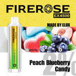 Load image into Gallery viewer, peach blueberry candy elux firerose ex4500 disposable vape
