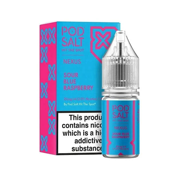 Sour Blue Raspberry Nic Salt Nexus 20mg E Liquid By Pod Salt