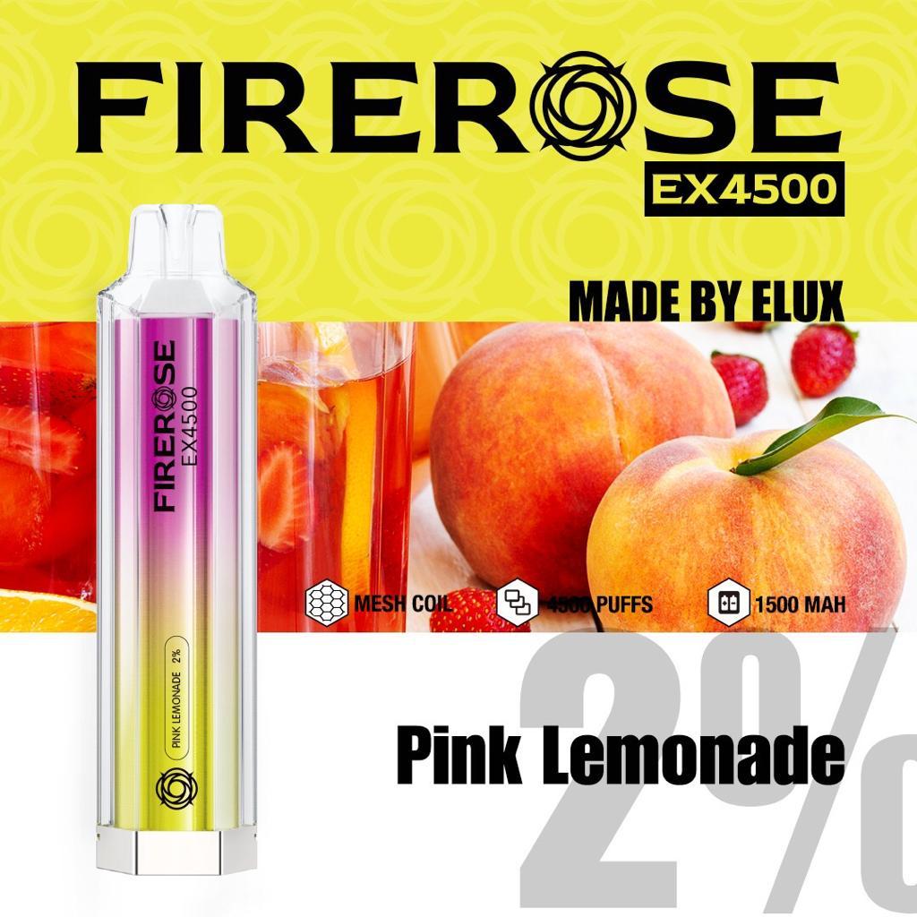 pink lemonade elux firerose ex4500 disposable vape