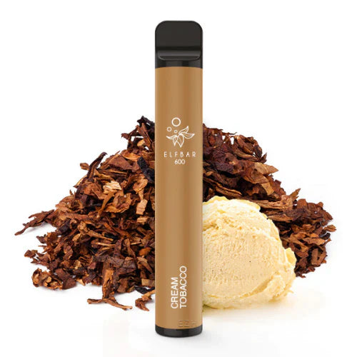 cream tobacco elf bar 600 puffs  disposable vape