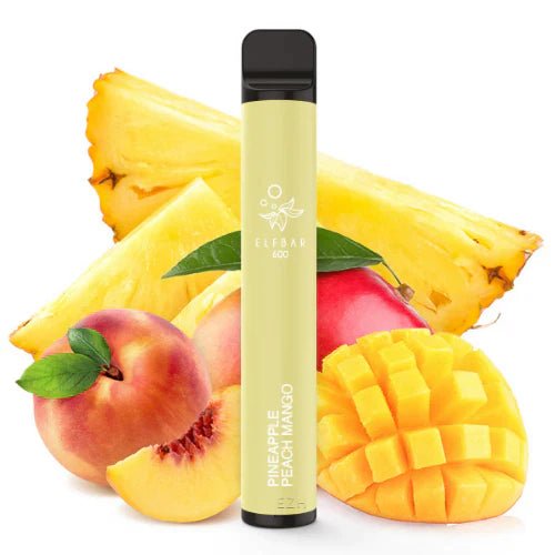 pineapple peach mango elf bar 600 puffs  disposable vape