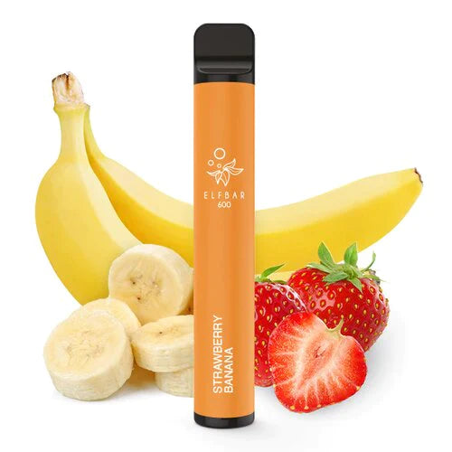 strawberry banana elf bar 600 puffs  disposable vape