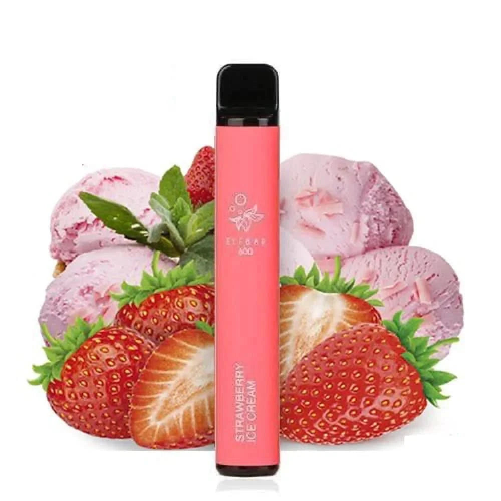 strawberry Snow elf bar 600 puffs  disposable vape