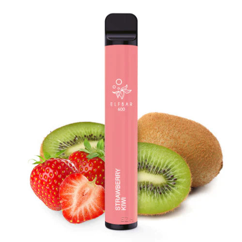 strawberry kiwi elf bar 600 puffs  disposable vape