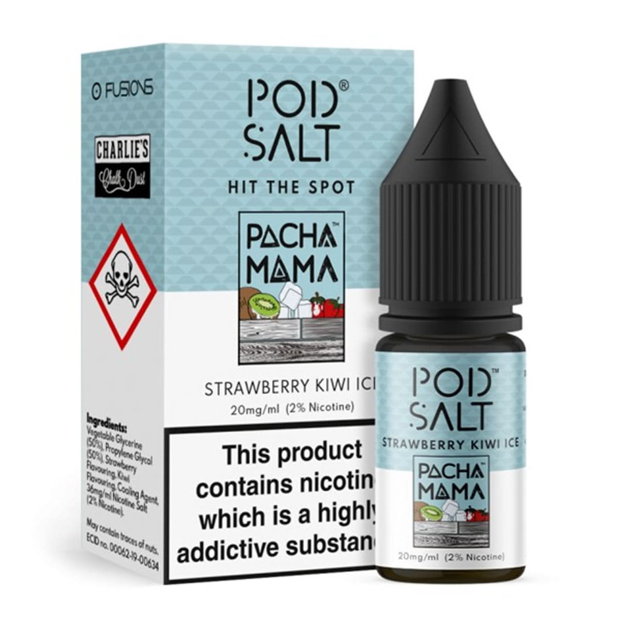 Strawberry Kiwi Ice Nic Salt 20mg E Liquid By Pod Salt | Buy 2 Get 1 free 