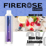 Load image into Gallery viewer, blue razz lemonade elux firerose ex4500 disposable vape
