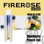 Load image into Gallery viewer, blueberry peach ice elux firerose ex4500 disposable vape
