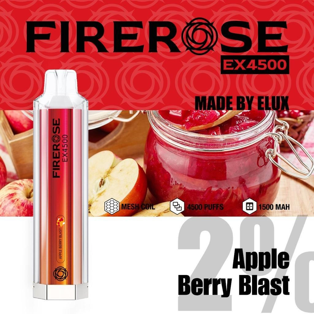 apple berry blast elux firerose ex4500 disposable vape