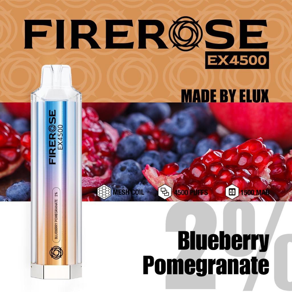 blueberry pomegranate elux firerose ex4500 disposable vape