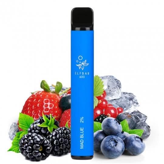 mad blue elf bar 600 puffs  disposable vape