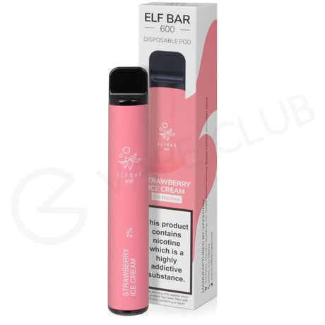 Strawberry Snow Elf Bar 600 Puffs Vape